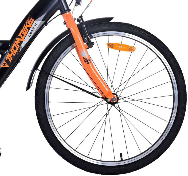Afbeelding laden in galerijviewer, Volare Thombike Kinderfiets Jongens 24 inch Zwart Oranje 3 versnellingen
