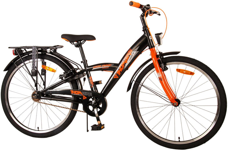 Afbeelding laden in galerijviewer, Volare Thombike Kinderfiets Jongens 24 inch Zwart Oranje Twee handremmen
