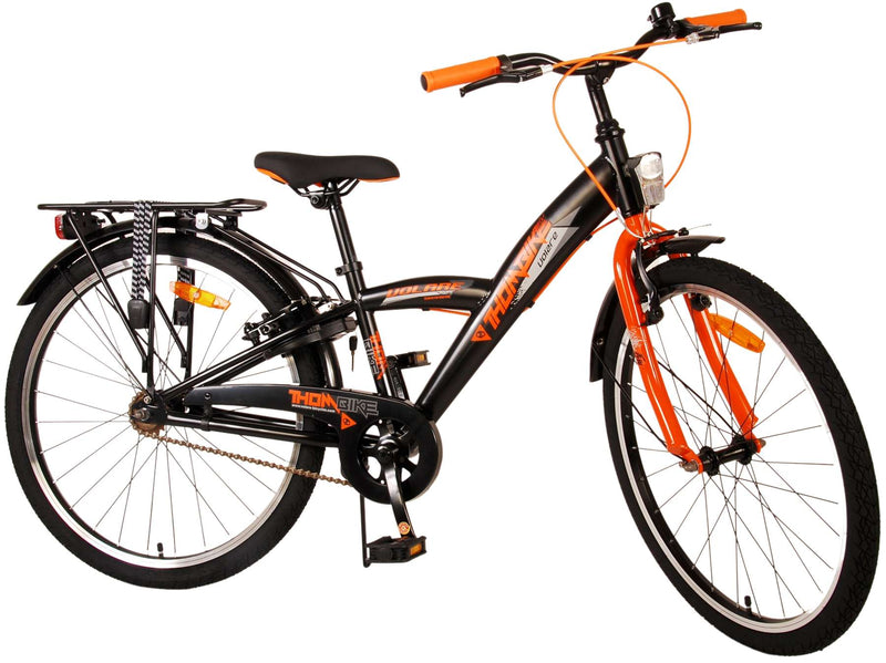 Afbeelding laden in galerijviewer, Volare Thombike Kinderfiets Jongens 24 inch Zwart Oranje Twee handremmen
