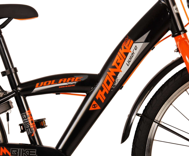 Afbeelding laden in galerijviewer, Volare Thombike Kinderfiets Jongens 24 inch Zwart Oranje Twee handremmen
