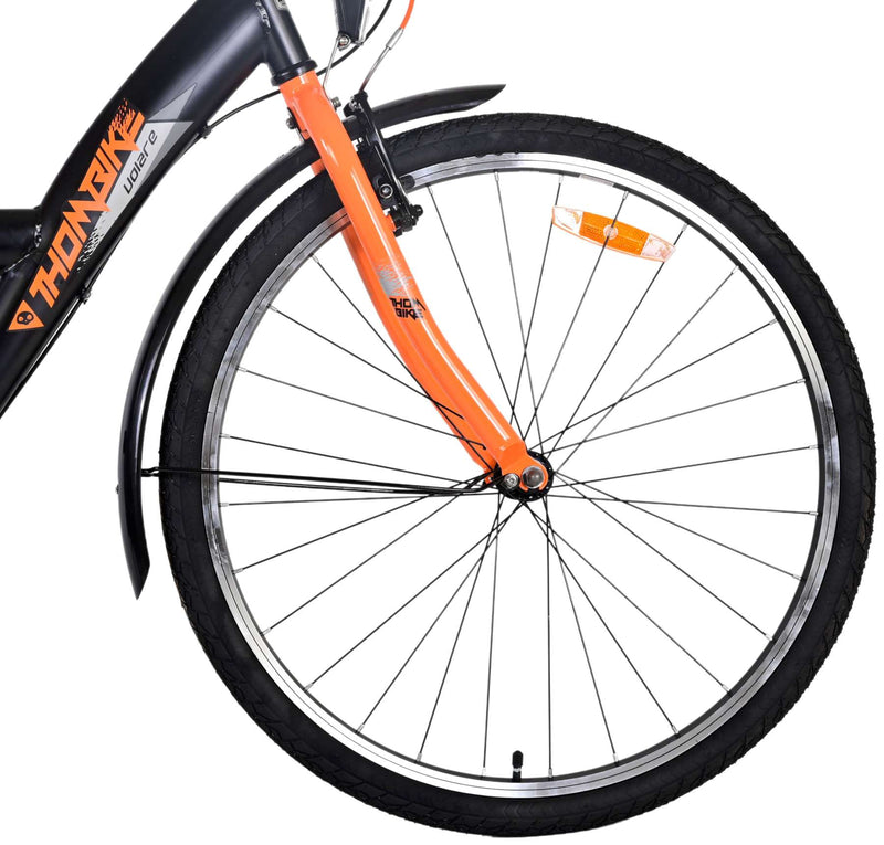 Afbeelding laden in galerijviewer, Volare Thombike Kinderfiets Jongens 26 inch Zwart Oranje 3 versnellingen
