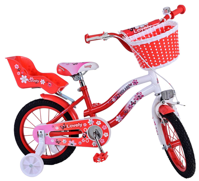 Afbeelding laden in galerijviewer, Volare Lovely Kinderfiets Meisjes 14 inch Rood Wit
