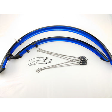 Spatbordset 28 inch zwart blauw + stang