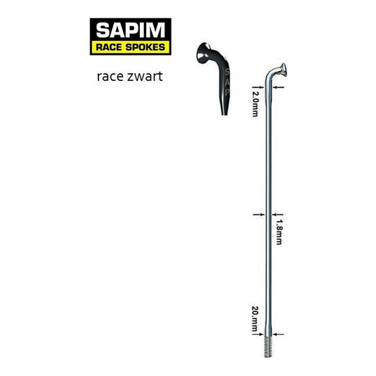 Spaken 14-266 rvs race zwart 14 15 db