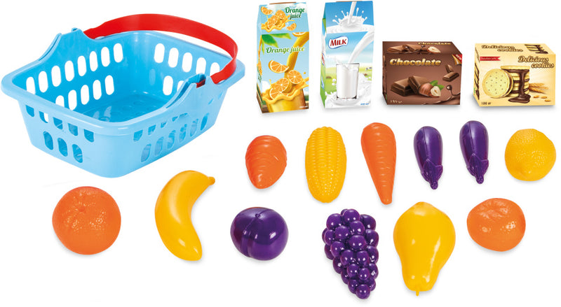 Afbeelding laden in galerijviewer, Pilsan Speelgoedfruitmand blauw 17-delig
