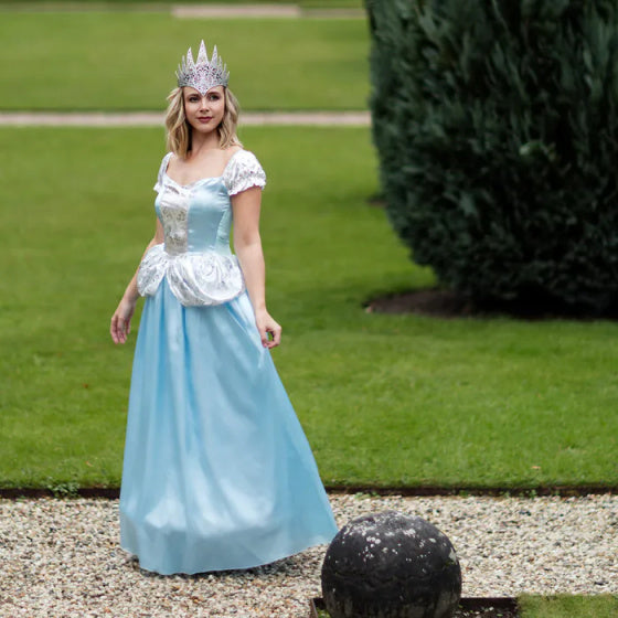 Afbeelding laden in galerijviewer, Boland Prinses Maribel verkleedjurk dames blauw maat 40 42
