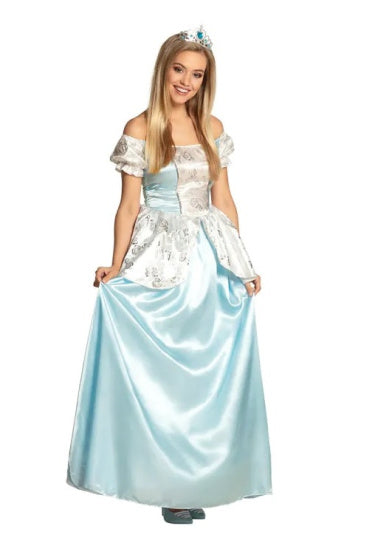 Afbeelding laden in galerijviewer, Boland Prinses Maribel verkleedjurk dames blauw maat 40 42
