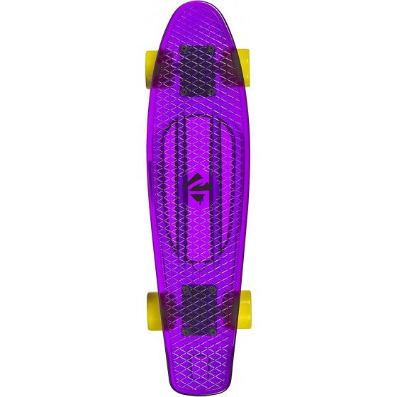 Afbeelding laden in galerijviewer, Choke Juicy Susi Clear Purple skateboard 57 cm geel
