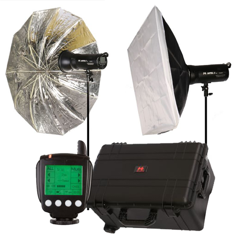 Afbeelding laden in galerijviewer, Falcon Eyes Studioflitsset Satel Two Kit op Accu voor Nikon
