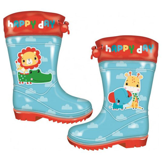 Fisher price Regenlaarzen junior PVC lichtblauw rood maat 28