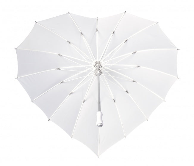 Afbeelding laden in galerijviewer, Falcone Paraplu hartvormig 110 cm polyester wit
