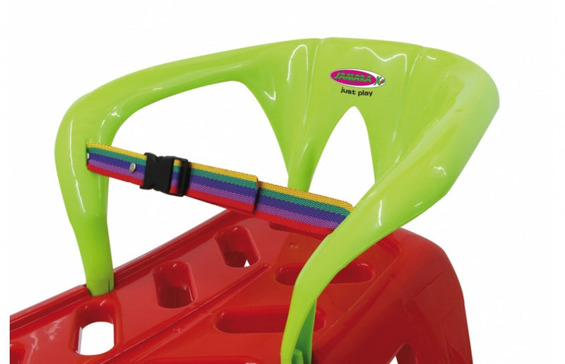 Afbeelding laden in galerijviewer, Jamara Snow Star slee met rugleuning 90 cm rood
