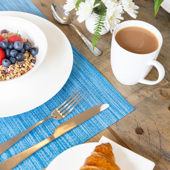 Afbeelding laden in galerijviewer, Kitchencraft Placemat 30 x 45 cm PVC polyester blauw paars
