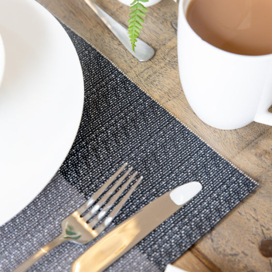 Afbeelding laden in galerijviewer, Kitchencraft Placemat 30 x 45 cm PVC polyester wit grijs
