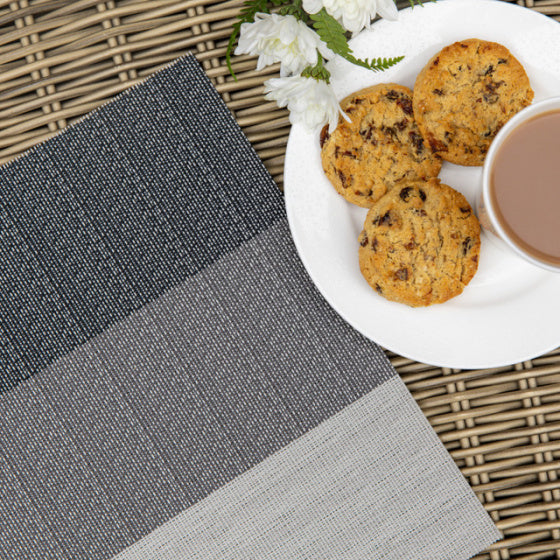 Afbeelding laden in galerijviewer, Kitchencraft Placemat 30 x 45 cm PVC polyester wit grijs

