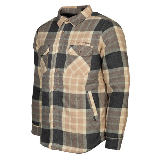 Life line Jervis Padded Flannel Shirt heren beige maat S