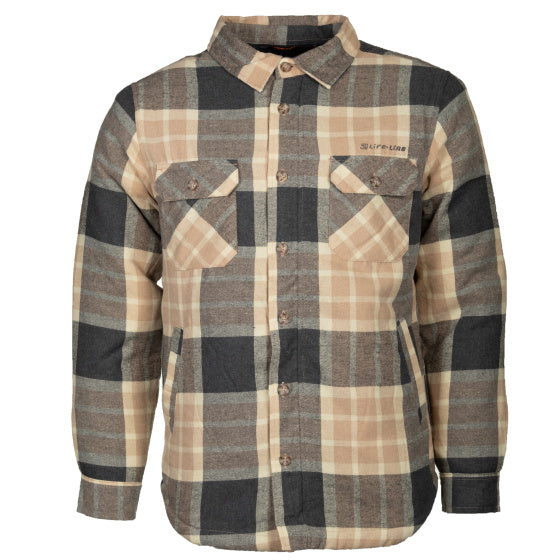 Afbeelding laden in galerijviewer, Life line Jervis Padded Flannel Shirt heren beige maat M
