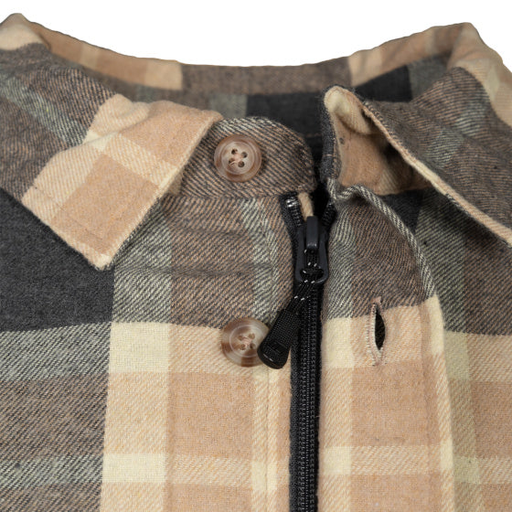 Afbeelding laden in galerijviewer, Life line Jervis Padded Flannel Shirt heren beige maat S
