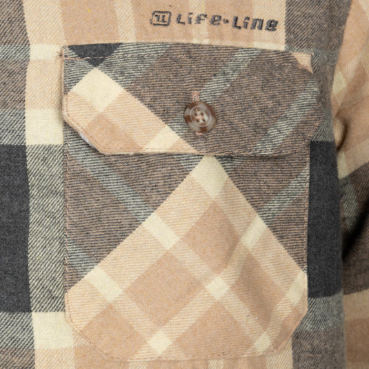 Life line Jervis Padded Flannel Shirt heren beige maat XXL