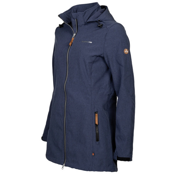 Afbeelding laden in galerijviewer, Life line Kya softshell parka dames donkerblauw maat 3XL
