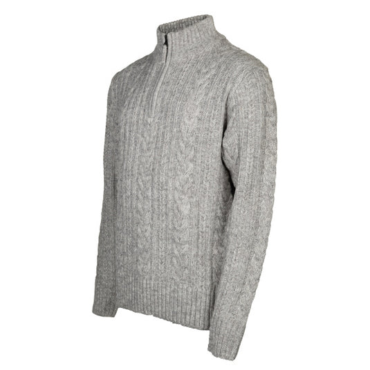 Life line Marcel sweater knit half zip heren lichtgrijs maat L