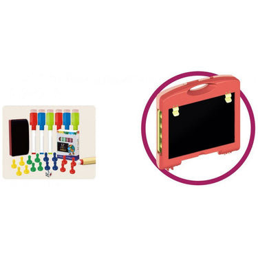 Luna Tekenbord junior 54,5 x 32 x 33,5 cm 40-delig rood roze