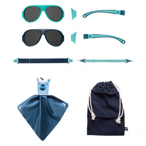 Mokki Click Change kinderzonnebril 2-5 jaar blauw 2 stuks