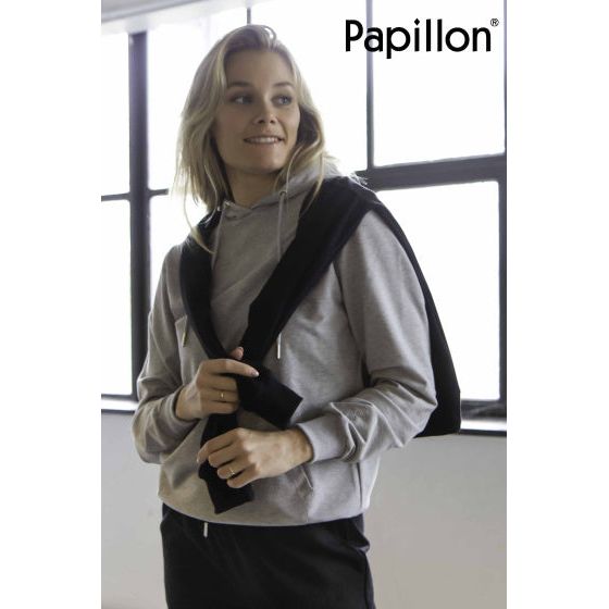 Afbeelding laden in galerijviewer, Papillon Sweat Hoody Katoen Dames Grijs Maat M
