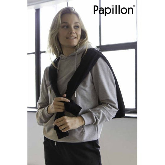 Papillon Sweat Hoody Katoen Dames Grijs Maat M