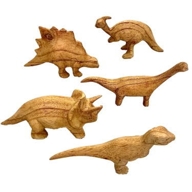 Papoose Toys Papoose Toys Dinosaurs Hand Carved 5pc