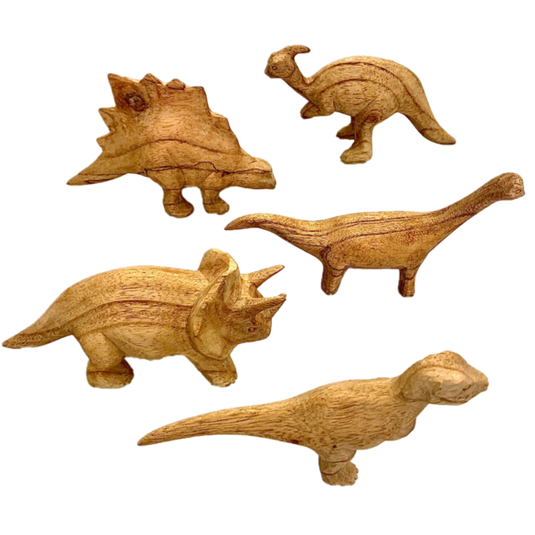 Papoose Toys Papoose Toys Dinosaurs Hand Carved 5pc