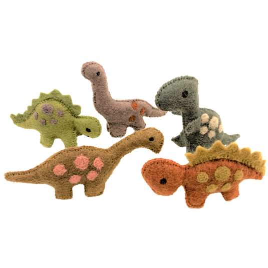 Papoose Toys Papoose Toys Dinosaurs Natural 5pc