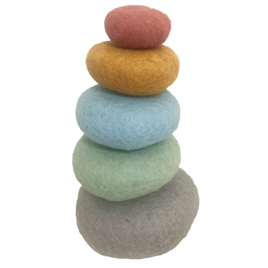 Papoose Toys Papoose Toys Earth Stacking set 5pc