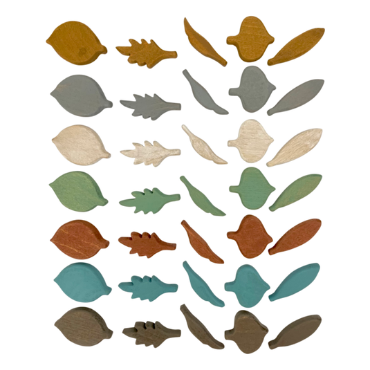 Papoose Toys Papoose Toys Mini Earth Leaf Shapes 35pc