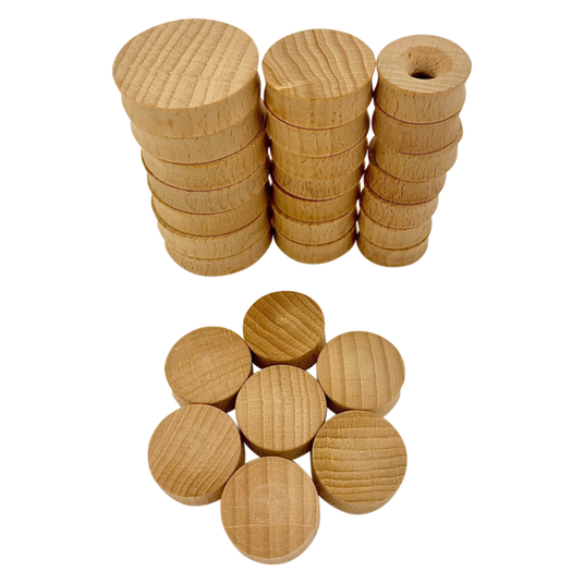 Papoose Toys Papoose Toys Mini Natural Rounds 28pc