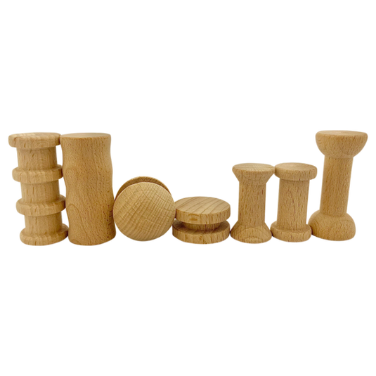 Papoose Toys Papoose Toys Mini Natural Spool Set 7pc