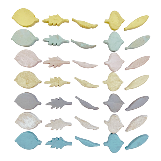 Papoose Toys Papoose Toys Mini Pastel Leaf Shapes 35pc