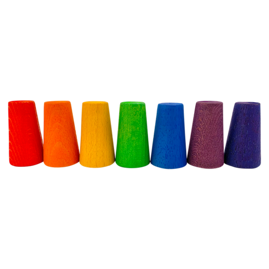 Papoose Toys Papoose Toys Mini Rainbow Cones 7pc