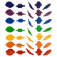 Papoose Toys Papoose Toys Mini Rainbow Leaf Shape 35pc