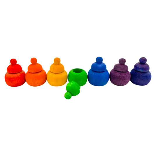Papoose Toys Papoose Toys Mini Rainbow Pot 7pc