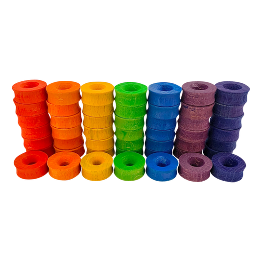 Papoose Toys Papoose Toys Mini Rainbow Ring 2.5cm 49pc