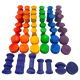 Papoose Toys Papoose Toys Mini Rainbow Spools 49pc