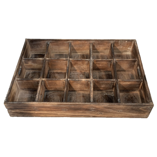 Papoose Toys Papoose Toys Natural Sorting Tray 15 divisions