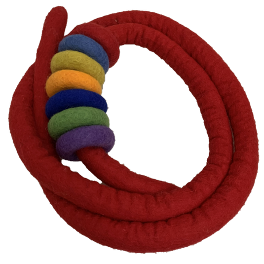 Papoose Toys Papoose Toys Red Felt Rope and 7 Felt Doughnuts