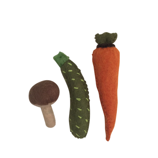 Papoose Toys Papoose Toys Vegetable Carrot, Zucchini, Mushroom