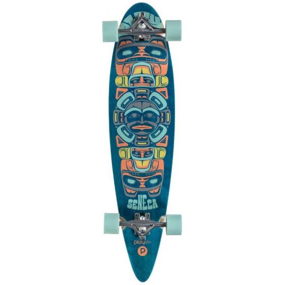 Afbeelding laden in galerijviewer, Playlife Longboard 97 x 23 cm hout zwart blauw
