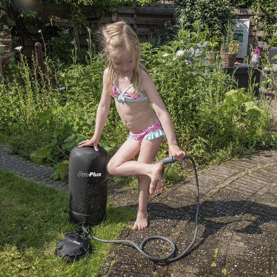 Afbeelding laden in galerijviewer, Proplus Campingdouche met voetpomp 11 liter zwart
