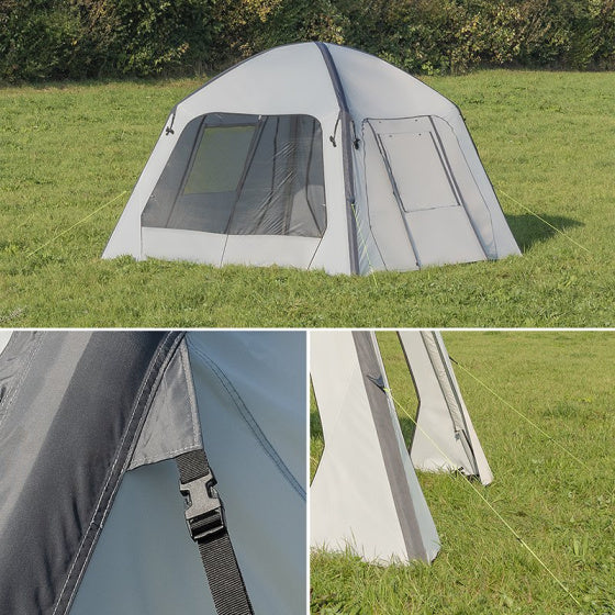 Afbeelding laden in galerijviewer, Proplus Partytent opblaasbaar 365 x 365 cm lichtgrijs
