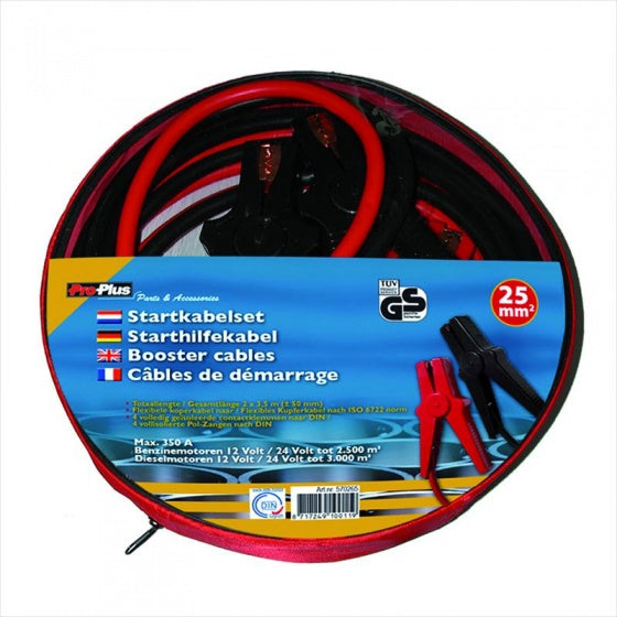 Afbeelding laden in galerijviewer, Proplus Startkabels 16 mm² 350A 3,5 meter 12 24 Volt rood zwart
