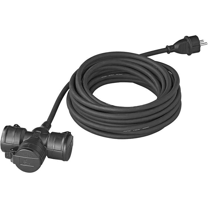 Afbeelding laden in galerijviewer, Proplus Verlengkabel Schuko 3-voudig 10 meter 3x1,5mm² zwart
